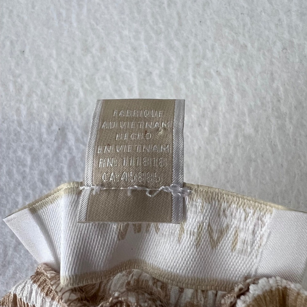 Michael Kors Dress Womens Medium Tan Gingham Check Seersucker Ruffle Cottagecore - Picture 9 of 11